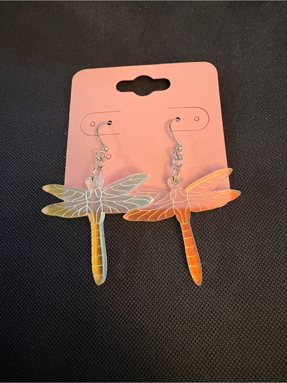 4/$20 Iridescent Dragonfly Dangle Earrings